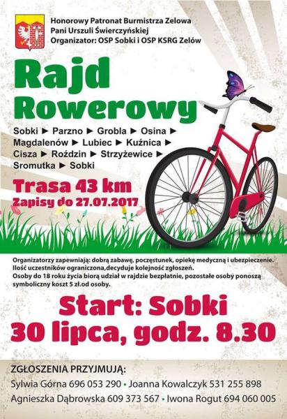 plakat Rajdu Rowerowego w Sobkach
