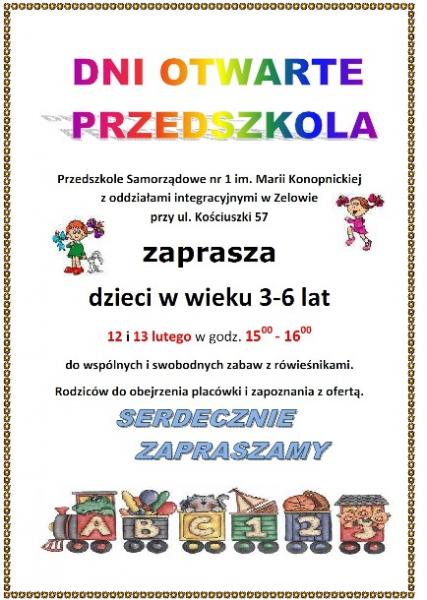 Dni otwarte w Przedszkolu Samorządowym nr 1 w Zelowie
