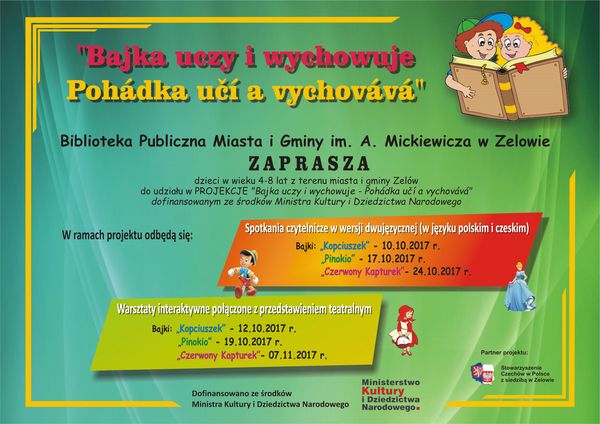 warsztaty w bivliotece - czytanie bajek dzieciom w języku polskim i czeskim
