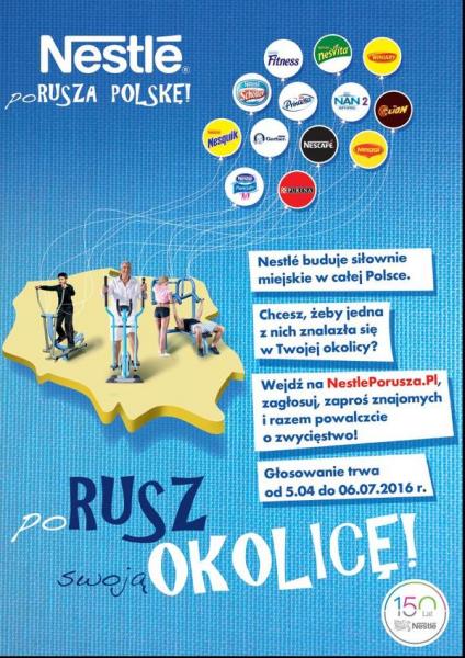 plakat konkursu Nestle porusza Polskę