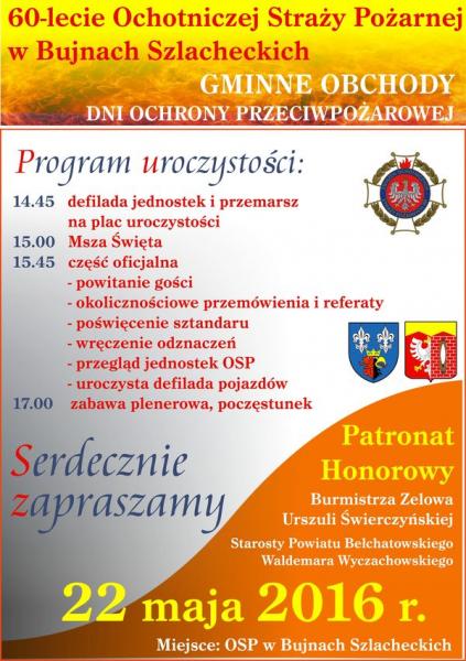 plakat osp w Bujnach Szl.